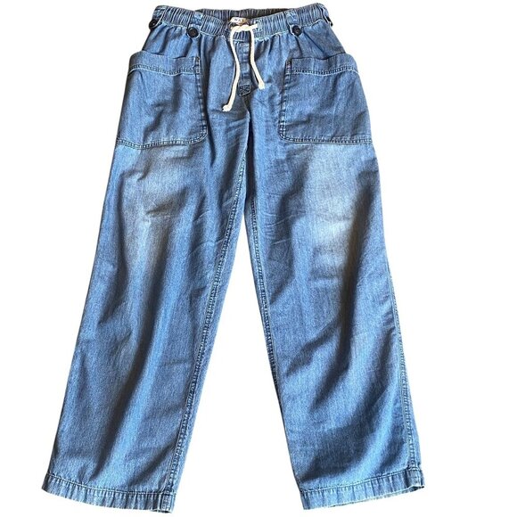 W.A.Y/Wonderful and Young Wide Leg Drawstring Waist Blue Jeans Sz S #134Q - Picture 2 of 7
